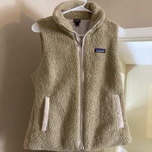 Patagonia fuzzy tan vest